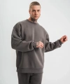 Biçomi Uzun Kol Bisiklet Yaka Basic SweatShirt - Füme