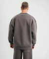 Biçomi Uzun Kol Bisiklet Yaka Basic SweatShirt - Füme