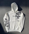 Biçomi Uzun Kol Kapşonlu Baskılı SweatShirt - Beyaz