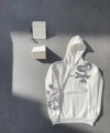 Biçomi Uzun Kol Kapşonlu Baskılı SweatShirt - Beyaz