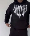 Biçomi Uzun Kol Kapşonlu Baskılı SweatShirt - Siyah