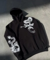 Biçomi Uzun Kol Kapşonlu Baskılı SweatShirt - Siyah