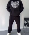 Biçomi Uzun Kol Kapşonlu Baskılı SweatShirt - Siyah