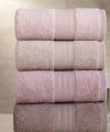 Bicomi %100 Pamuklu Yumuşak Dokulu & Yüksek Emici 4’lü El ve Yüz Havlusu Seti (50x85 cm - Pudra)