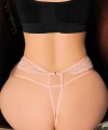 Pembe Dantelli İp Detaylı Fantezi String Tanga