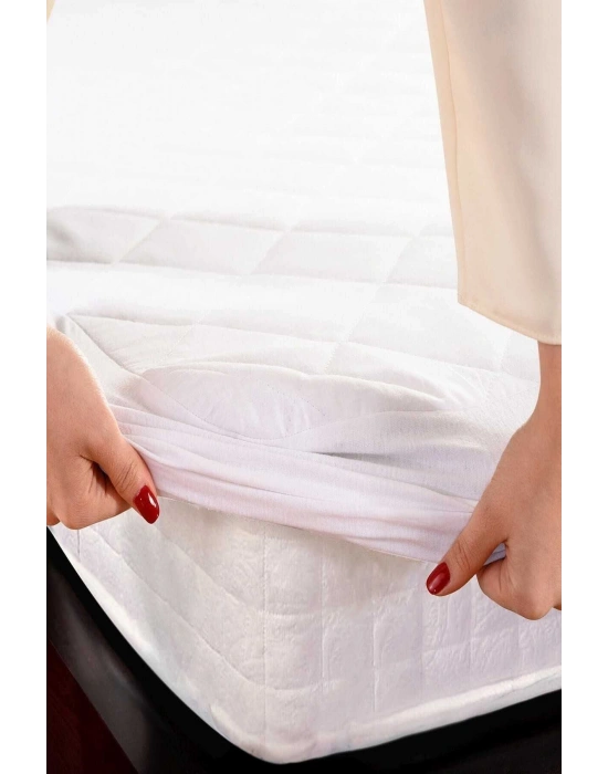 100X200 Sıvı Geçirmez Kapitoneli Tek Kişilik Alez Fitted Pamuklu