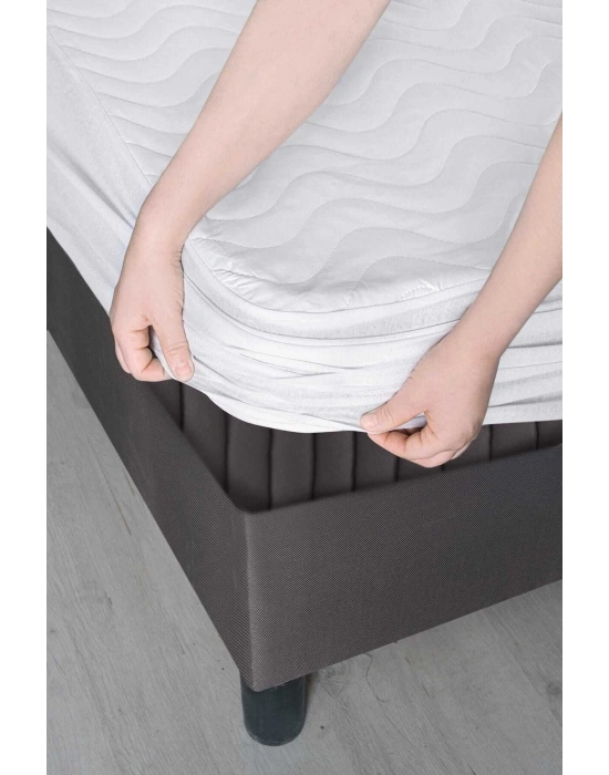 100X200 Sıvı Geçirmez Kapitoneli Tek Kişilik Alez Fitted Pamuklu