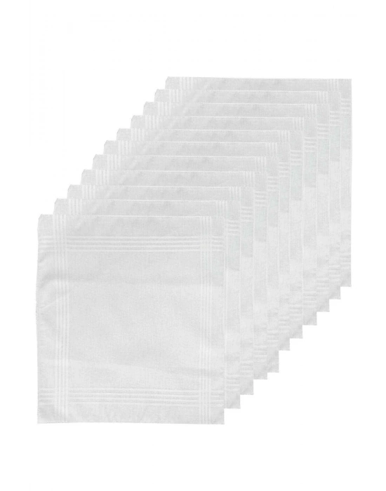 12li Paket Klasik Cep Hediyelik Bayram Mendili %100 Pamuklu 30x30 Cm