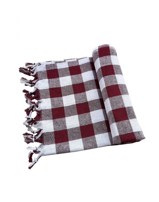 150x150 Cm Kareli Yer Sofra Bezi Piknik Masa Örtüsü Saçaklı