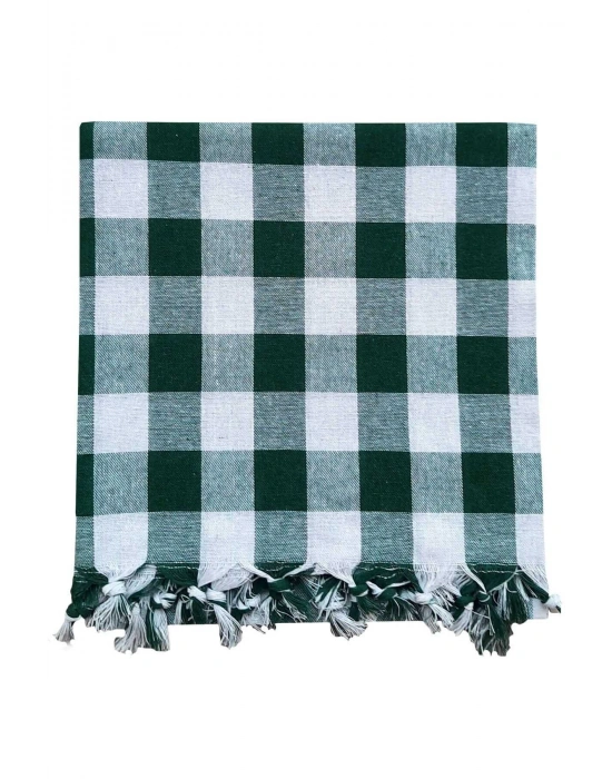 150x150 Cm Kareli Yer Sofra Bezi Piknik Masa Örtüsü Saçaklı