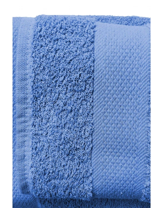 2 li Banyo Havlu Takımı %100 Pamuklu Dry Mavi