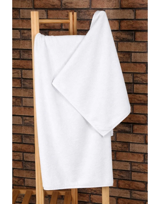 2 Parça %100 Pamuklu Soft Lüx Banyo Havlu Seti Beyaz