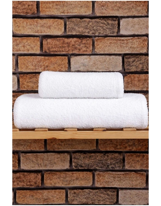 2 Parça %100 Pamuklu Soft Lüx Banyo Havlu Seti Beyaz