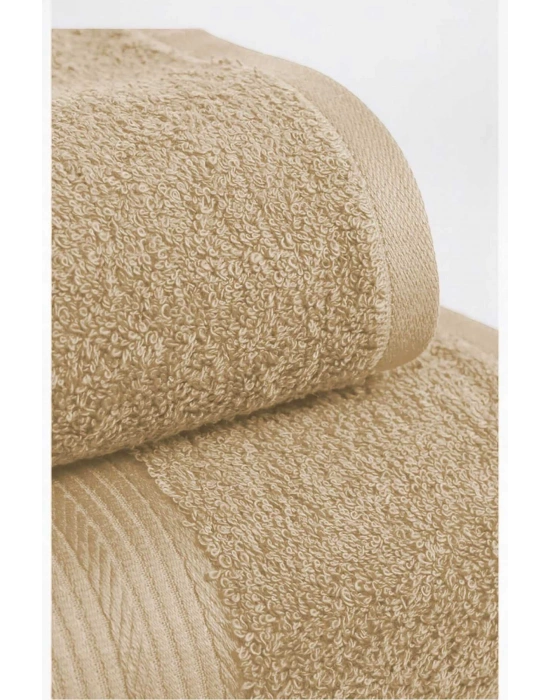 2 Parça Battal Lüks Premium Banyo Spa Havlu Takımı 90x170 Cm Bej