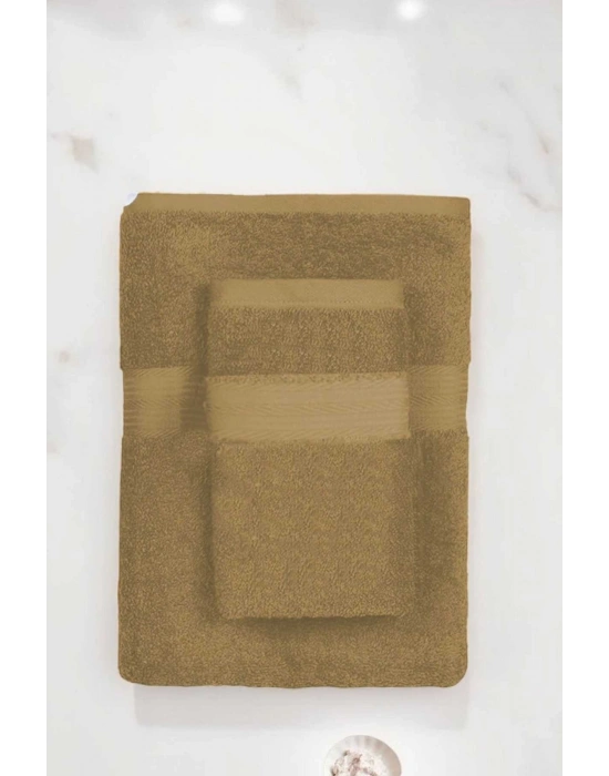 2 Parça Battal Lüks Premium Banyo Spa Havlu Takımı 90x170 Cm Kahve