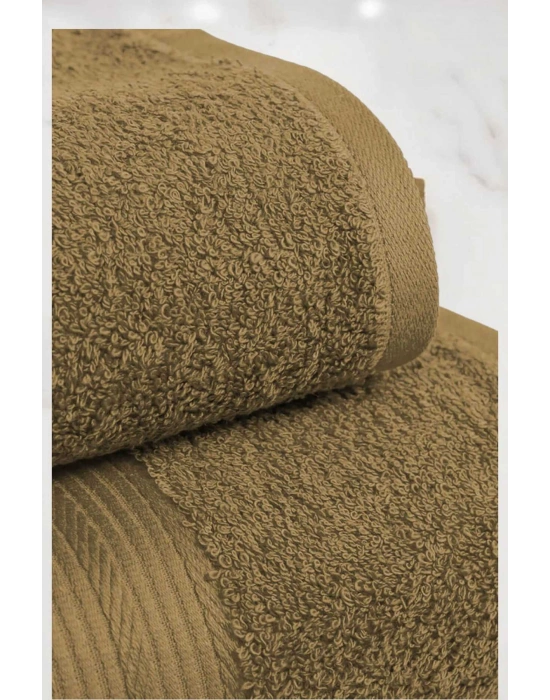 2 Parça Battal Lüks Premium Banyo Spa Havlu Takımı 90x170 Cm Kahve