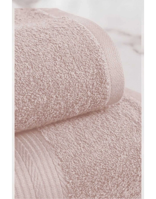 2 Parça Battal Lüks Premium Banyo Spa Havlu Takımı 90x170 Cm Pudra