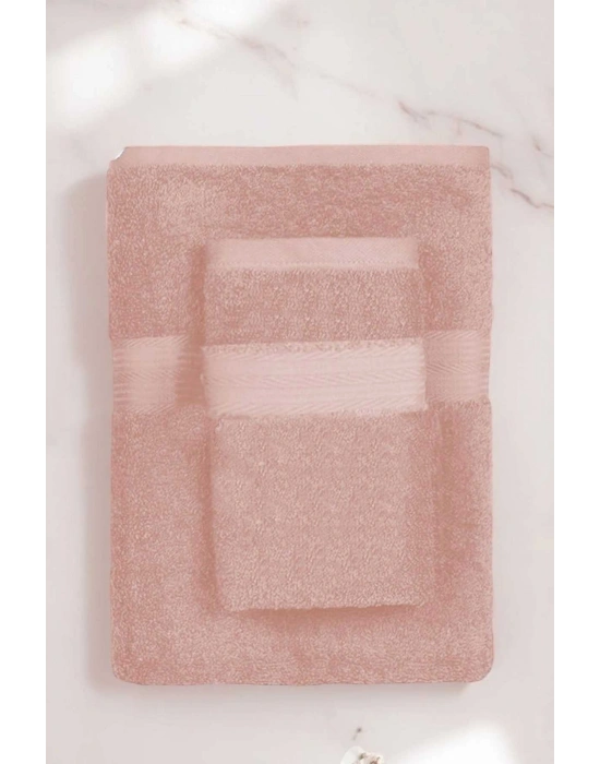 2 Parça Battal Lüks Premium Banyo Spa Havlu Takımı 90x170 Cm Somon