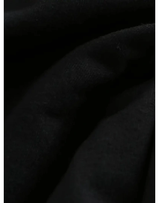 20/1 Penye Compack Baskılı Oversize Kısa Kol Bisiklet Yaka T-shirt - Siyah -