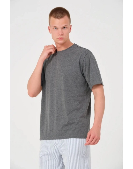 24/1 Düz A Kalite Oversize T-shirt - Antrasit