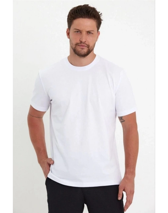 24/1 Düz A Kalite Oversize T-shirt - Beyaz