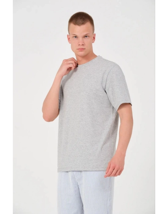 24/1 Düz A Kalite Oversize T-shirt - Gri