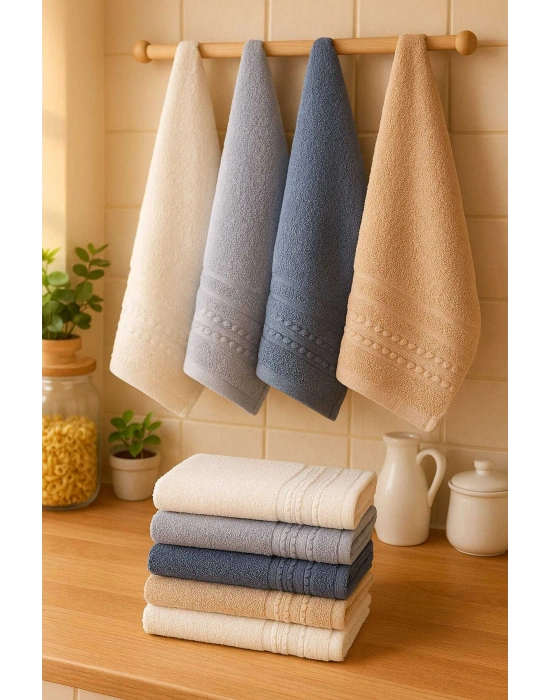 6 Parça Mutfak Havlusu Seti %100 Pamuklu Özlem