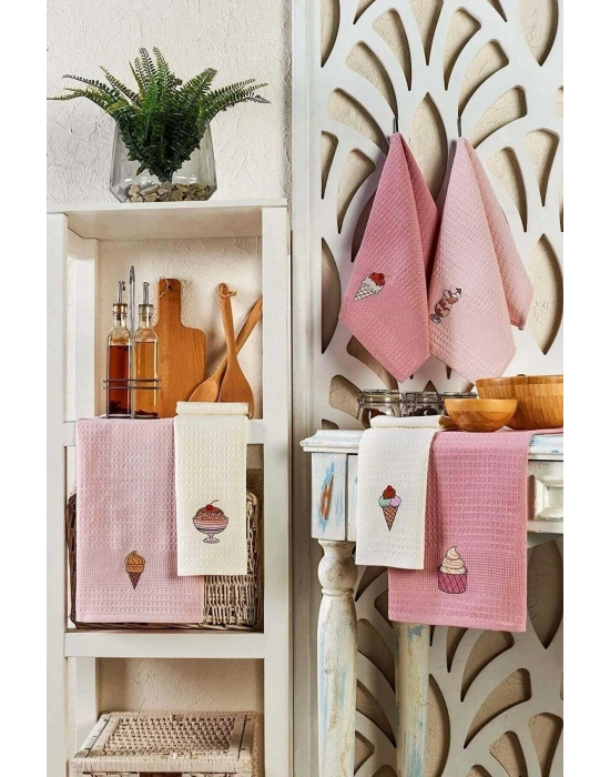 6 Parça Mutfak Kurulama Bezi 30 X 50 Cm İce Cream