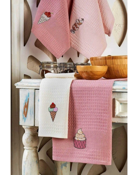 6 Parça Mutfak Kurulama Bezi 30 X 50 Cm İce Cream