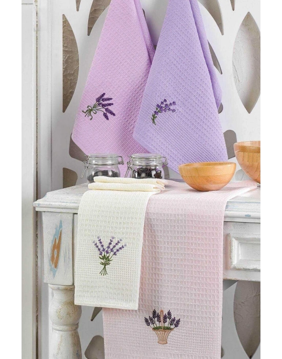 6 Parça Mutfak Kurulama Bezi 30 X 50 Cm Lavender Flower