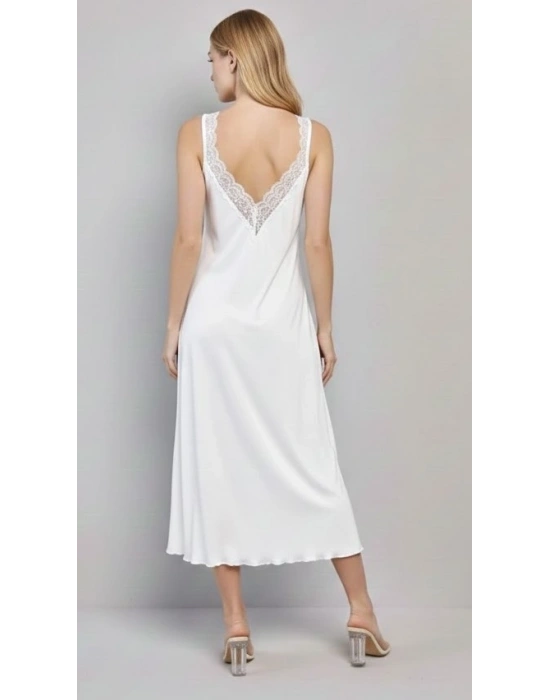 Bicomi Göğüs ve Sırt Dekolteli Dantelli ve Yırtmaçlı Gecelik