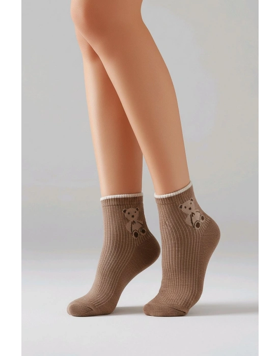 Ayıcıklı Bayan Patik Çorap
