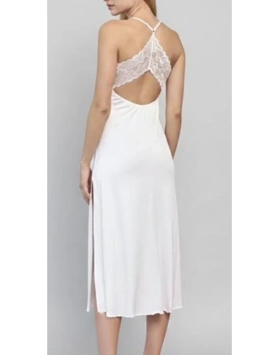 Bicomi Dantelli ve Dekolteli Yırtmaçlı Gecelik