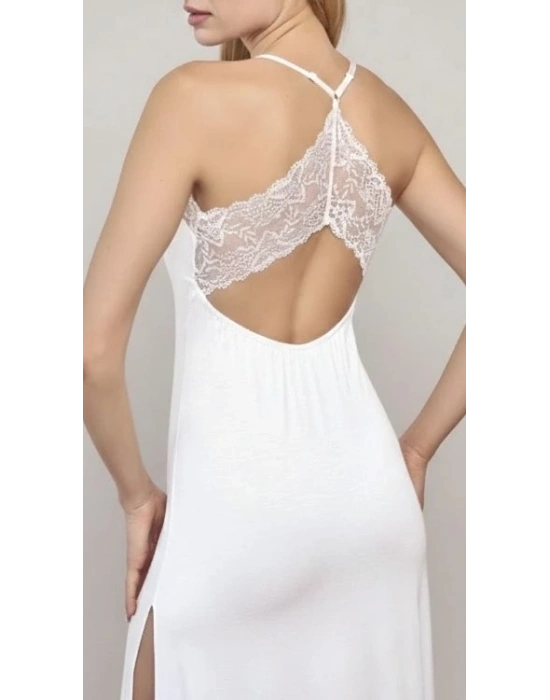 Bicomi Dantelli ve Dekolteli Yırtmaçlı Gecelik