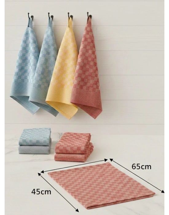 6lı Mutfak Kurulama Bezi 45x65 cm Pötikare Desen