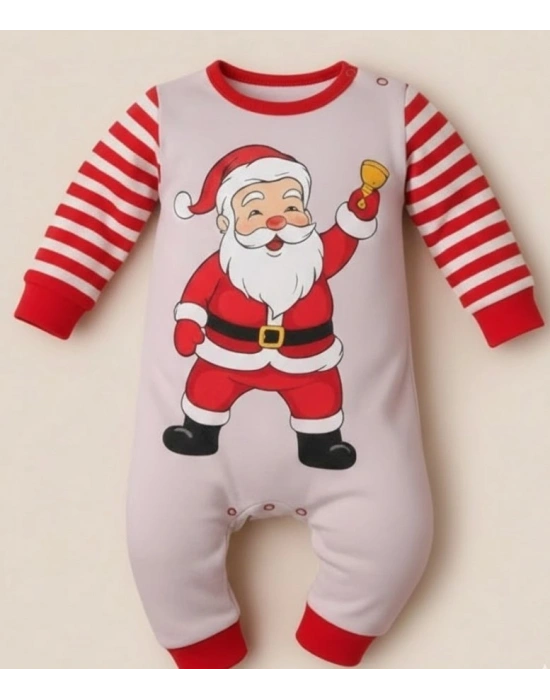 Noel Baba Detaylı Bebek Tulum % 100 Pamuk