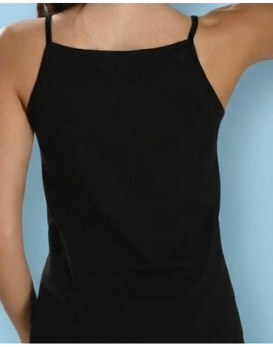 Bicomi İp Askılı Siyah Ribana Atlet