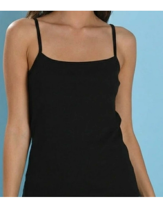 Bicomi İp Askılı Siyah Ribana Atlet