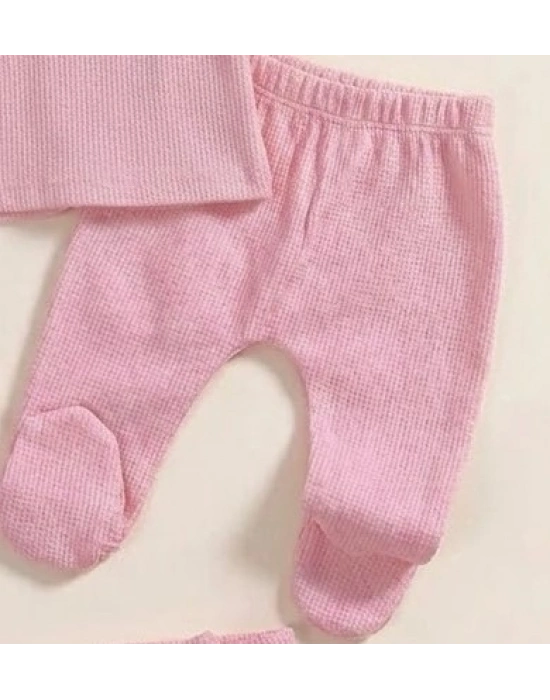 Omuzdan Fırfır Detaylı  %100 Pamuk Kız Hastane Çıkışı