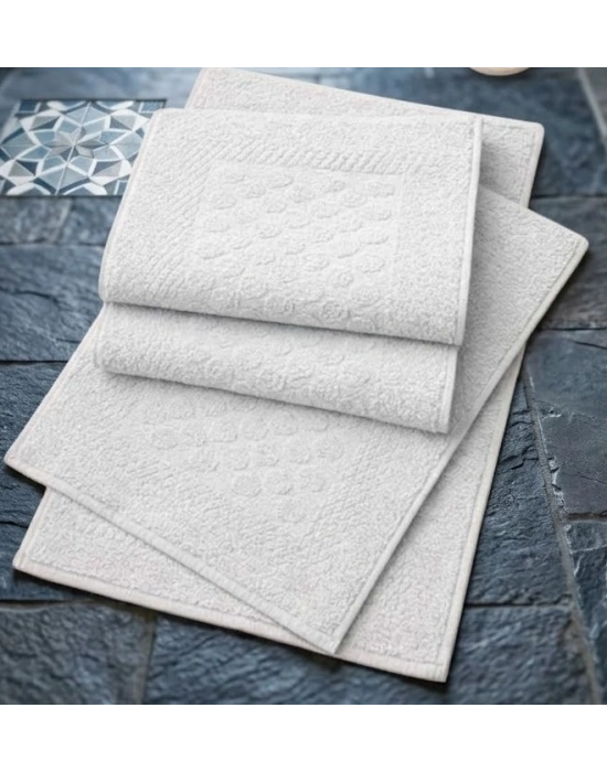 Açık Gri 3lü Pamuklu Ayak Havlusu Seti