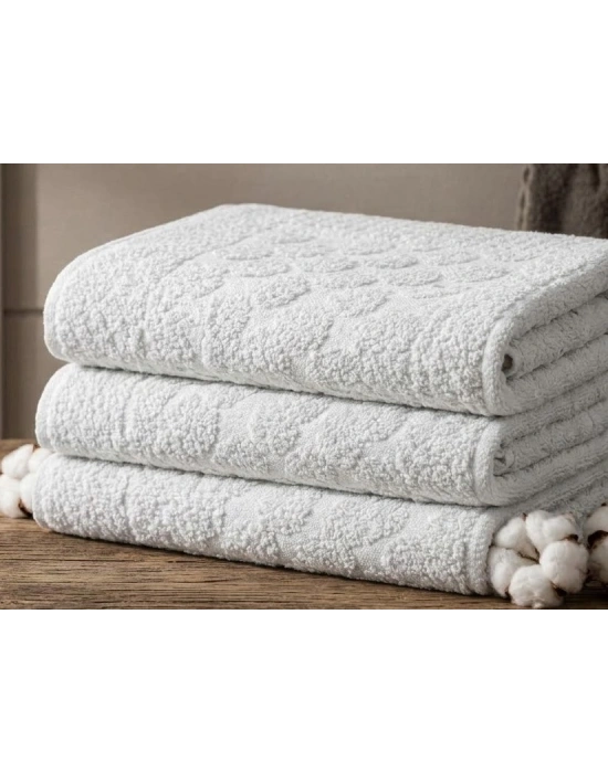 Açık Gri 3lü Pamuklu Ayak Havlusu Seti