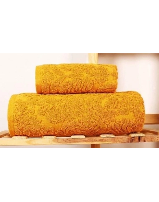 Bicomi 2 Parça Jakarlı Banyo Havlu Takımı: Yumuşak Doku ve Hızlı Kuruma - Sarı