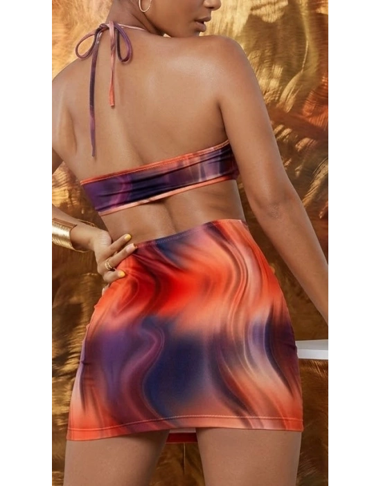 Bicomi Transparan Detaylı ve Omuz Dekolteli Mini Seksi Fantezi Elbise