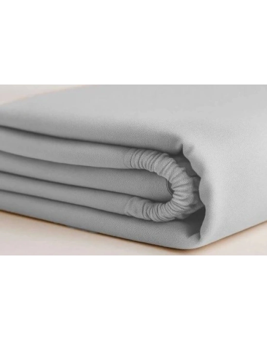 Kaymayan, Kırışmayan, Terletmeyen Konfor: Premium Gri Penye Çift Kişilik Çarşaf