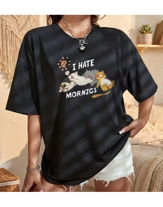 Bicomi Siyah Oversize T-Shirt – Gün Boyu Rahatlık ve Modern Tasarım