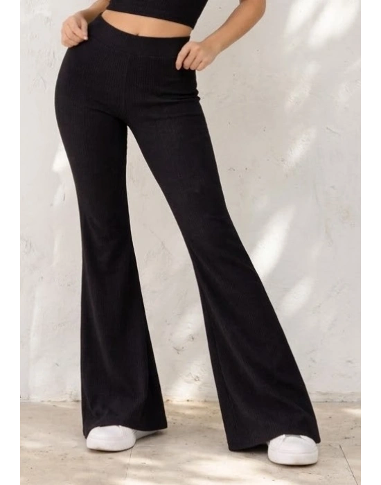Gün Boyu Konfor: Esnek Dokulu Şık İspanyol Paça Pantolon