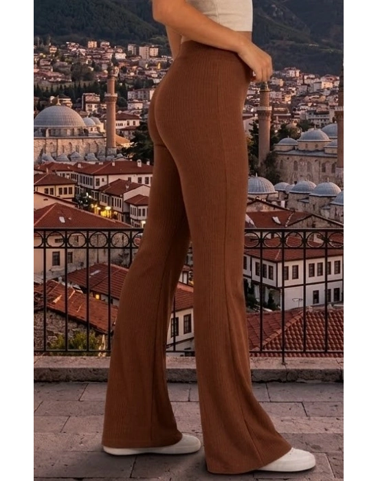 Biçomi Yüksek Bel Toparlayıcı & Esnek Fitilli Kaşkorse İspanyol Paça Rahat Pantolon