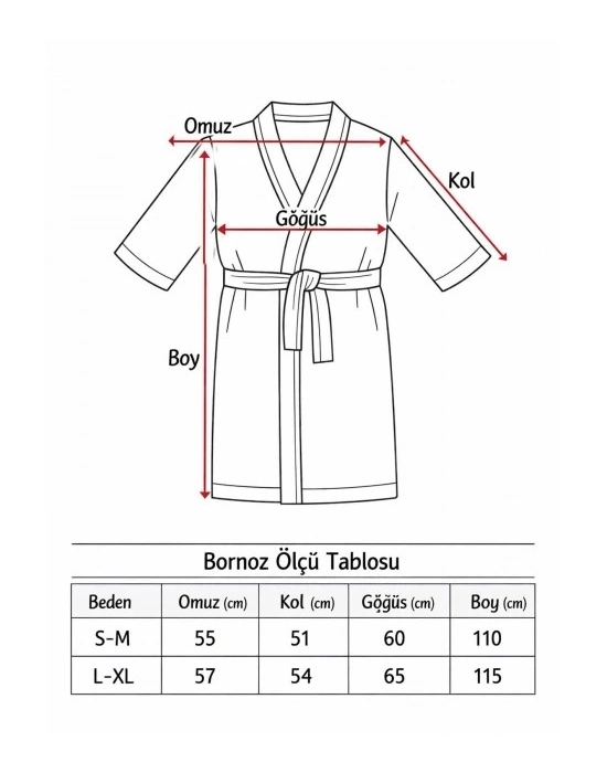 Bicomi Spa-Comfort: Islaklık Karşıtı %100 Pamuklu Unisex Bornoz