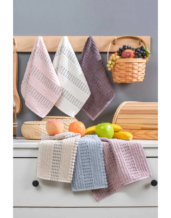 6’lı Soft Touch Mutfak Pamuklu Havlu Seti 30x50 cm