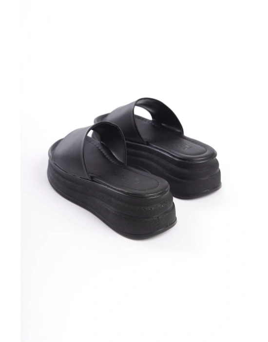 ALICE Düz Topuklu Kalın ve Ortopedik Taban Kadın Terlik  CST - Siyah